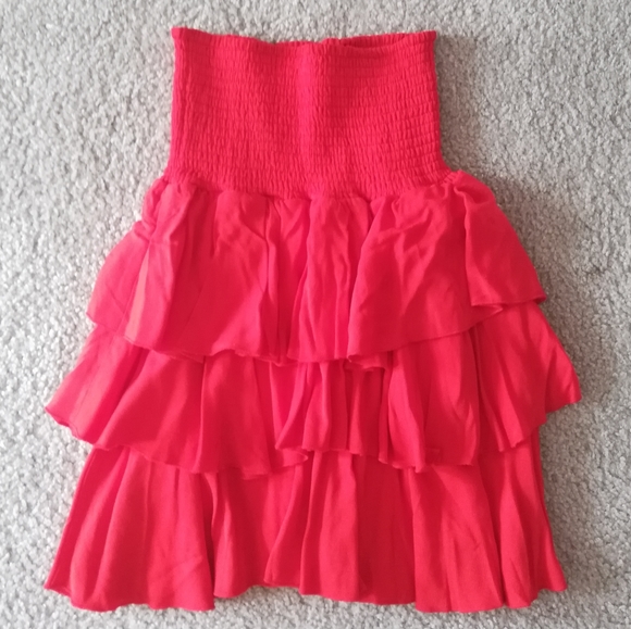 Maje Dresses & Skirts - BNWOT Maje Red Frilled Layered High waisted skirt